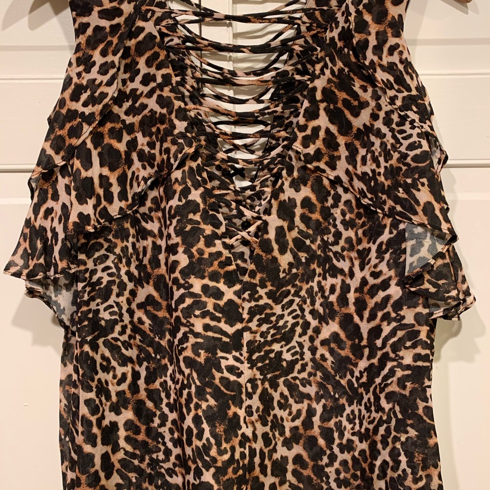 Leopard, long sleeve blouse